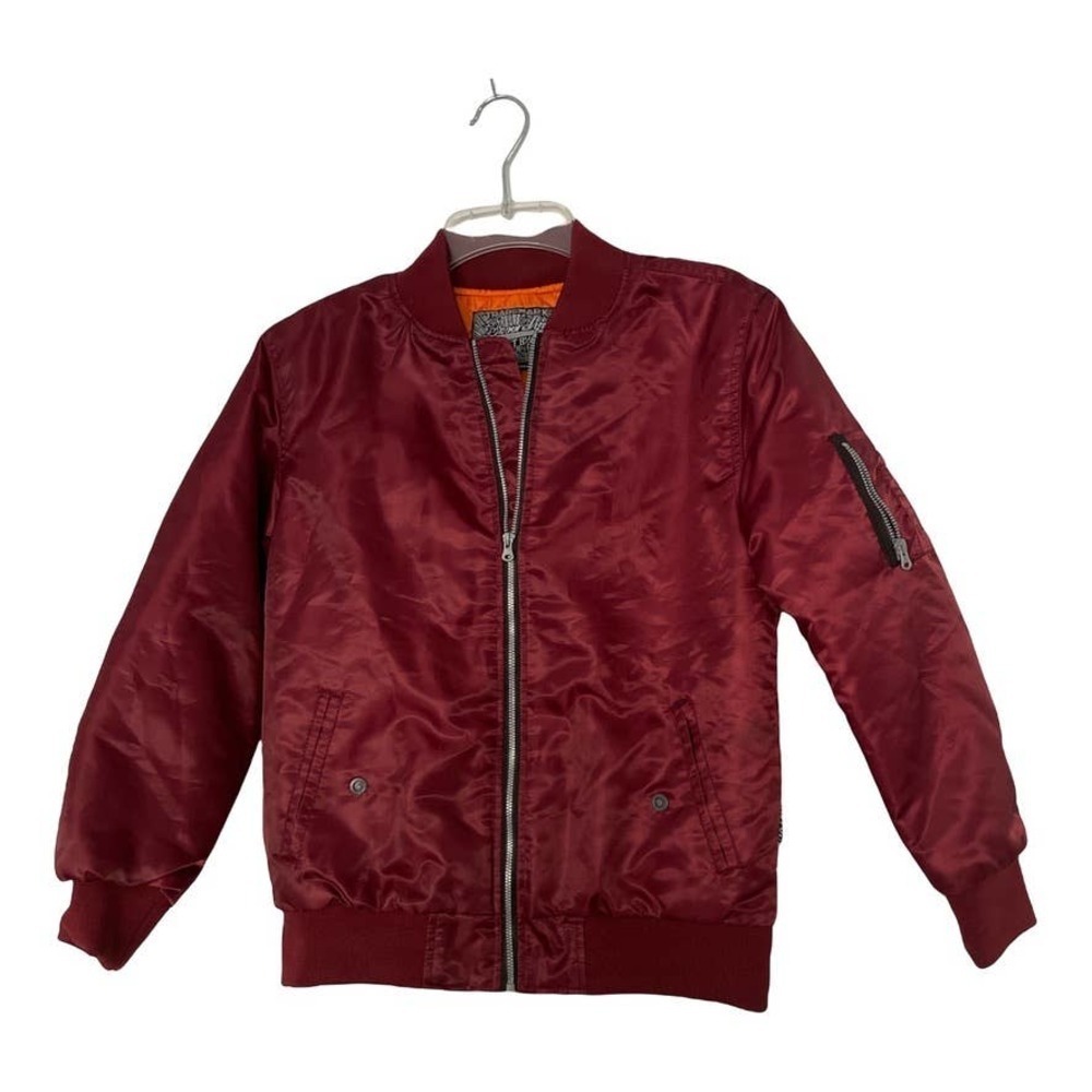 Brooklyn Clothe 1896 Burgundy Zipper up Bomber Jacket with Jacket Size Large